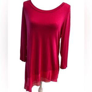 🔥🔥Cupio Tunic Symmetrical Pink With Ruffled Sheer Bottom Size L